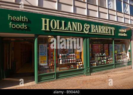 Holland & Barrett Reformkost Shop Shop in Norwich, Norfolk, Großbritannien Stockfoto