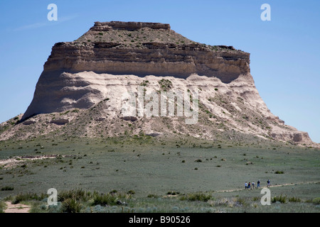 Westen Pawnee Butte entlang wandern, Pawnee Buttes in die Pawnee National Grasslands in Nord-Ost-Colorado Stockfoto