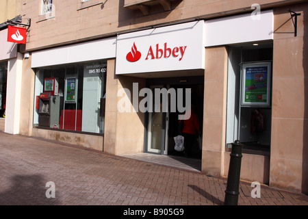 Abbey national Bausparkasse Bank Santander Gruppe Shop vorne Mansfield Stockfoto