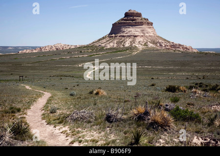 Westen Pawnee Butte entlang wandern, Pawnee Buttes in die Pawnee National Grasslands in Nord-Ost-Colorado Stockfoto