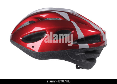 Rot Silber Schwarz Fahrrad Helm Hut Stockfoto