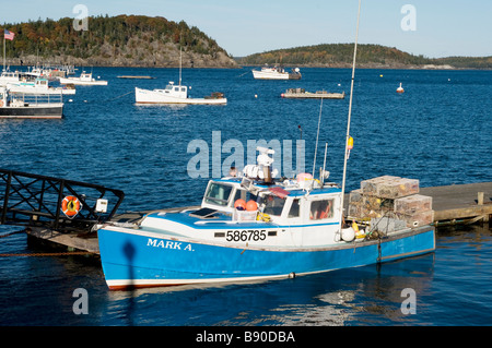 Hummer-Boot angedockt in Bar Harbor, Maine, New England Stockfoto