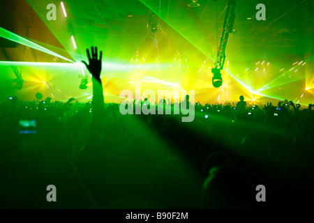 Bild des Publikums während Trance Energy 2009 in den Jaarbeurs in der Stadt Utrecht, Niederlande. Stockfoto