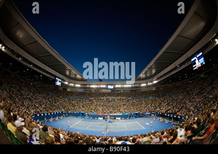 Am Abend Blick auf die Rod Laver Arena bei den Australian Open Tennis Grand Slam 2009 in Melbourne Stockfoto