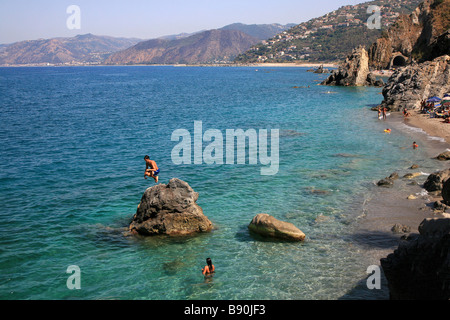 Landschaft, Capo d ' Orlando, Sizilien, Italien Stockfoto