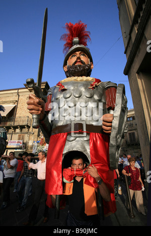 Riesen, Madonna della luce fest, Mistretta, Sizilien, Italien Stockfoto