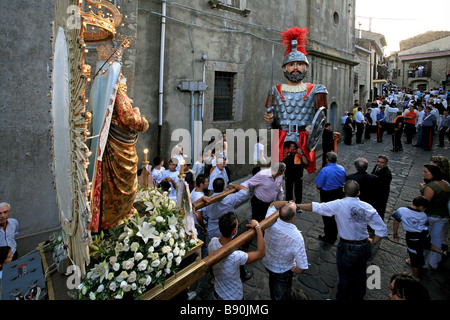 Riesen, Madonna della luce fest, Mistretta, Sizilien, Italien Stockfoto