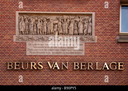 Steinbildhauen Detail Beurs Van Berlage Amsterdam Stockfoto