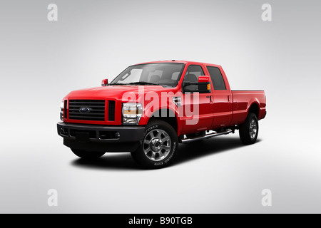 2009 Ford f-350 SD FX4 rot - Winkel-Vorderansicht Stockfoto