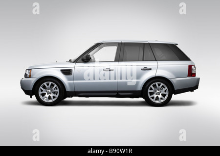 2009 Land Rover Range Rover Sport HSE in Silber - Treiber Seite Profil Stockfoto
