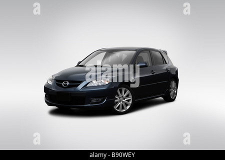 2009 Mazda MAZDASPEED3 Grand Touring grau - Winkel-Vorderansicht Stockfoto