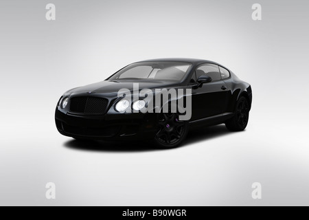 2009 Bentley Continental GT in schwarz - Winkel-Vorderansicht Stockfoto