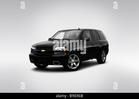 2009 Chevrolet Trailblazer SS in schwarz - Front Winkel Ansicht Stockfoto