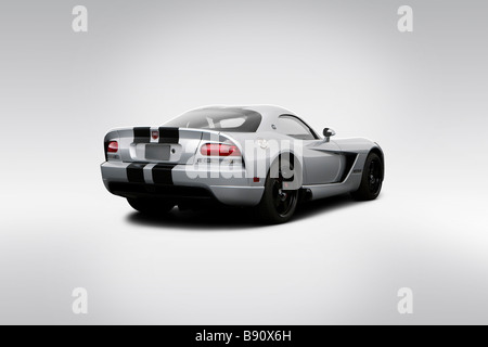 2009 Dodge Viper SRT-10 Coupé in Silber - Winkel Rückansicht Stockfoto