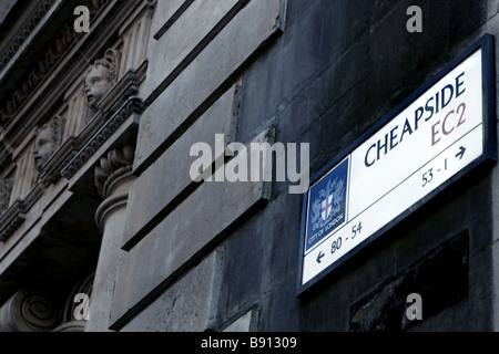 Cheapside Straßenschild Stockfoto