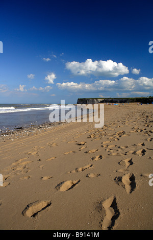 Joss Bay Fußspuren im Sand Margate Kent Stockfoto