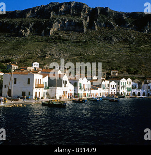 Griechenland Dodekanes Kastelorizo Insel einen Blick auf den Hafen Stockfoto