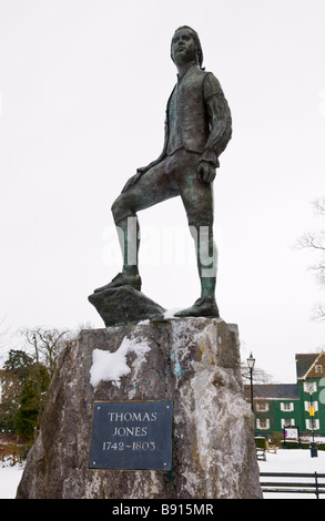 Statue des Künstlers Thomas Jones 1742-1803 im Tempel Gärten Llandrindod Wells Powys Mid Wales UK Stockfoto