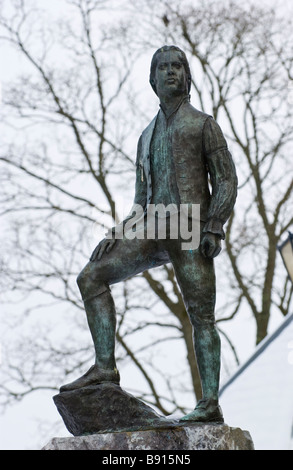 Statue von Thomas Jones 1742 1803 in Tempelgärten Llandrindod Wells Powys Mitte Wales UK Stockfoto