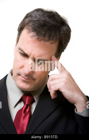 Porträt des Kaufmanns denken Stockfoto