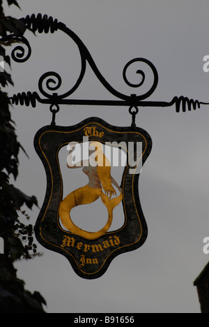 Gasthof / Hotel sign Meerjungfrau Hotels in Rye Stockfoto