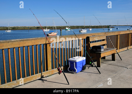 Fanggeräte auf dem Fishing Pier am Lighthouse Park St. Augustin Stockfoto