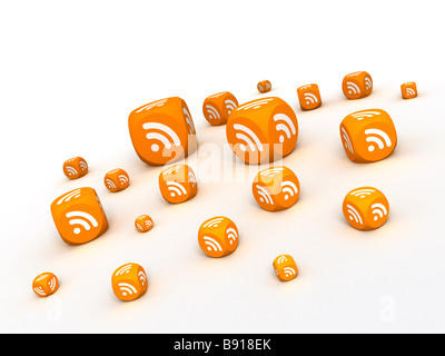 RSS-Würfel. Stockfoto