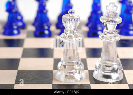 Schach A Logik Brettspiel ein Werkstoff Glas Stockfoto