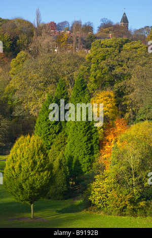 England Tyne tragen Newcastle Upon Tyne Blick von der Armstrong-Brücke in Richtung Jesmond Dene Stockfoto