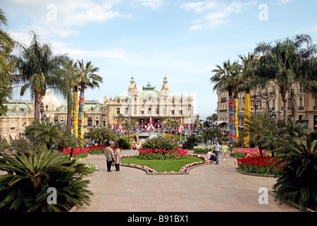 Ein Blick auf das Casino in Monte Carlo Monaco aus den Gärten Stockfoto