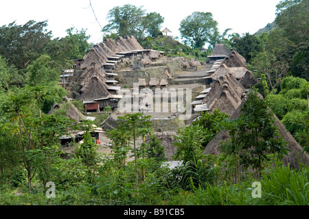 Bena: die meisten traditionnellen Ngada Dorf (Flores-Indonesien). Le plus hergestellte des Ngada Dörfer: Bena (Florès-Indonésie). Stockfoto