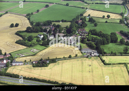 Luftaufnahme der Wand in der Nähe von Lichfield Staffordshire England Uk mit römischen Ruinen auf linken Seite Stockfoto