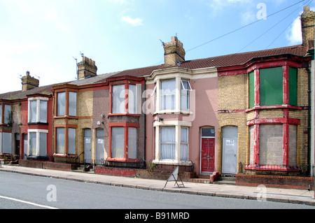 verfallenes Haus Liverpool 2008 Stadt von Kulturfestival Merseyside viktorianischen Haus Kunstwerk aussehen besser Sanierung um- Stockfoto