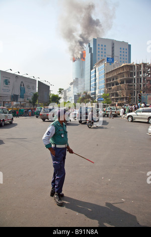 Bashundhara Stadt Shopping Komplex Gebäude in Brand in Dhaka Bangladesch Stockfoto