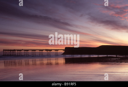 Saltburn Pier am Pier Sunries fo im Jahr 2009 Stockfoto