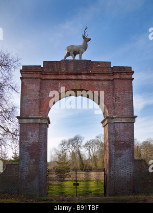 Fünfbeinige Hirsch Tor, Drax Estate, Wimborne, Dorset, England Stockfoto