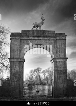 Fünfbeinige Hirsch Tor, Drax Estate, Wimborne, Dorset, England Stockfoto