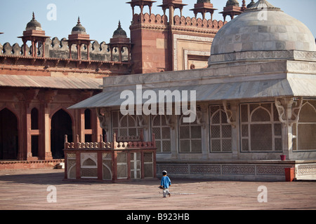 Scheich Salim Chishti Grab im Inneren die Freitagsmoschee in Fatehpur Sikri Indien Stockfoto