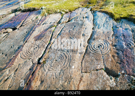 Achnabreck Tasse und Ring Mark Cairnbaan in der Nähe von Lochgilphead Stockfoto