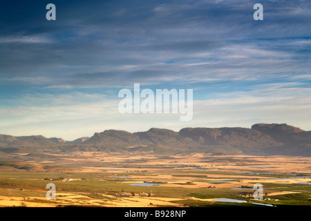 Ansicht des Ceres-Tals im Morgengrauen Ceres Western Cape Provinz Südafrika Stockfoto