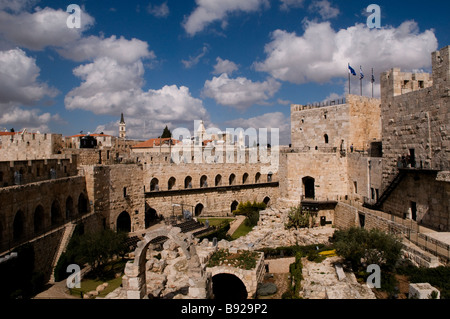 Innenhof der befestigten Turm Davids, auch bekannt als die Jerusalem-Zitadelle auf der alten Stadt von Ost-Jerusalem Israel Stockfoto