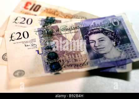 Bank von England Banknoten nur zur redaktionellen Nutzung Stockfoto