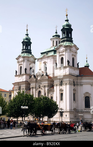 SV Mikulas-Kirche in Prag Tschechische Republik Stockfoto