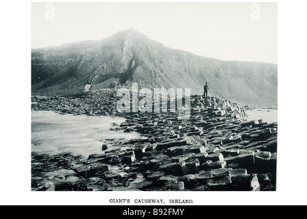 Der Riese Causewayis einer Fläche von ca. 40.000 ineinandergreifende Basaltsäulen, das Ergebnis einer alten vulkanischen Eruption. Stockfoto