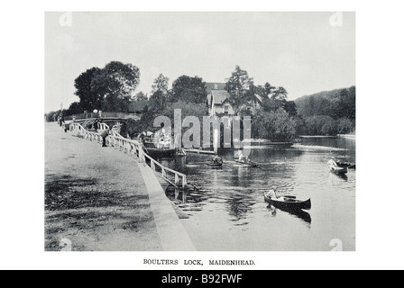 Boulters sperren Maidenhead Boulter Schloss ist ein Schloss und ein Wehr auf der Themse in England auf der östlichen Seite des Maidenhead (für Stockfoto