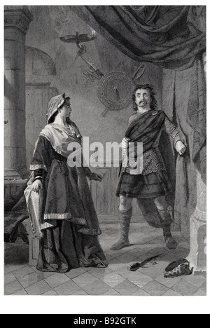 Macbeth ist eine Tragödie von William Shakespeare über ein Königsmord und seine Nachwirkungen. Es ist kürzeste Shakespeares Tragödie und beli Stockfoto