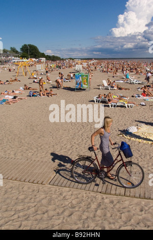 Strand von Pärnu, Estland, Europa Stockfoto