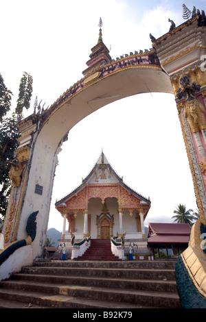 Laos, Provinz Vientiane, Vang Vieng, buddhistischer Tempel. Stockfoto