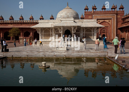 Scheich Salim Chishti Grab im Inneren die Freitagsmoschee in Fatehpur Sikri Indien Stockfoto