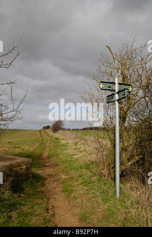 Der Viking-Weg in der Nähe von Ancaster, Lincolnshire, England. Stockfoto